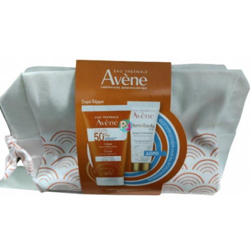 Avene Promo with Sunscreen Face Cream SPF50+ for Dry Skin 50ml & DermAbsolu Mask 15ml